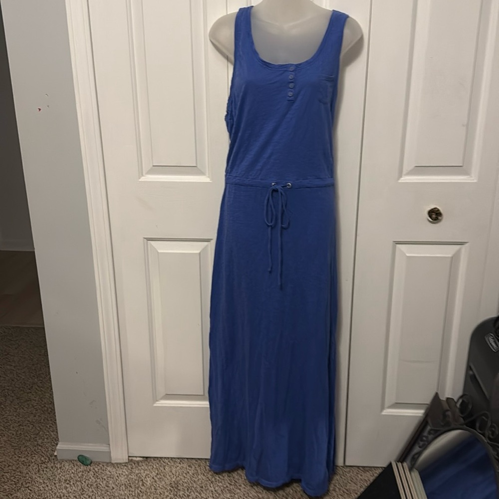 Calvin Klein Performance Sz XL racer back Maxi Dress Tie Waist GUC w60